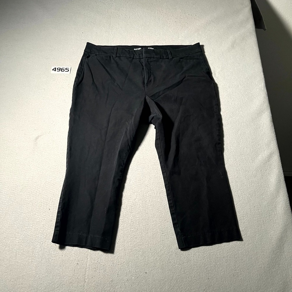 Old Navy Pixie Skinny Dress Pants Womens 18 Black Cotton Stretch High Rise